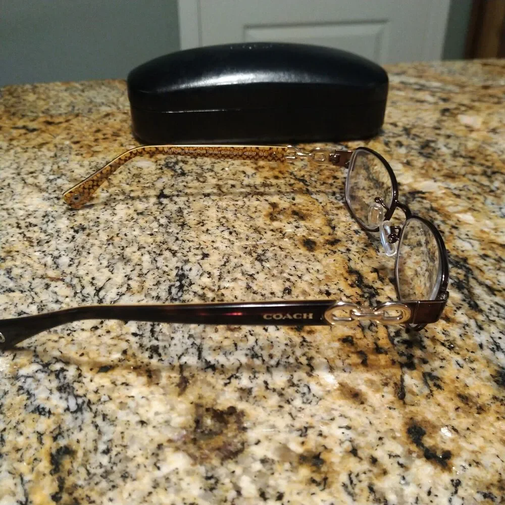 Coach HC 5054 Faina 9187 Eyeglasses Satin Brown Tortoise Gold 49-17-135 w/ Case
